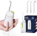 Water Flosser Portable for Travel - Mini Water Flosser with 3 Modes IPX7 Waterproof 360° Nozzles Cordless Water Dental Flosser for Teeth Cleaning Flossing for Adults Braces &amp Sensitive Gums