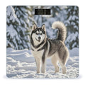 Husky in Snow Dog Digital Bathroom Scale for Body Weight Weighing Scale with Backlit LCD Display High Precision Measurements &amp Measures Weight Up to 180kg
