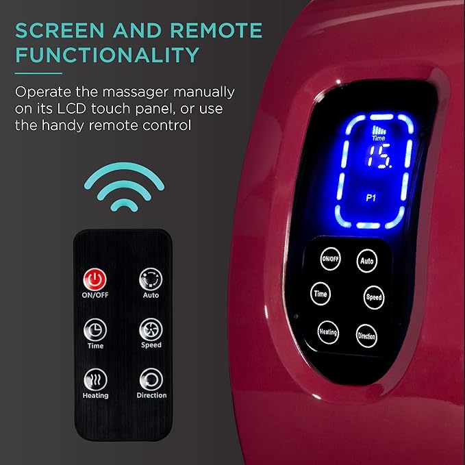 Best Choice Products Heated Shiatsu Foot Massager for Pain Relief Plantar Fasciitis Neuropathy Blood Circulation w/Compact Design - Burgundy