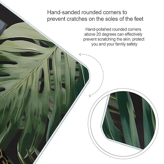Leopard Palm Leaf Scale for Body Weight Digital Bathroom Scale Precision Smart Weighing Scales with Clear LED Display Accurate High Precision Scales Weighing Machine