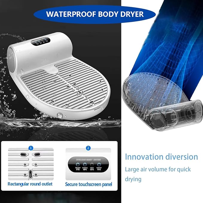 1350W Full Body Dryer Body Hair Dryer After Shower for Bathroom Waterproof Body &amp Foot Dryer with 3 Towel All-Round Quick-Drying for Home or Swimming Pool (with Weight Scale)