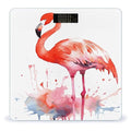 Watercolor Flamingos Scale with LCD Easy-to-Read Anti-Slip Weight Digital Bathroom Scale Precision Weighing Scales Sturdy Tempered Glass Body Weight Scales for Daily Use