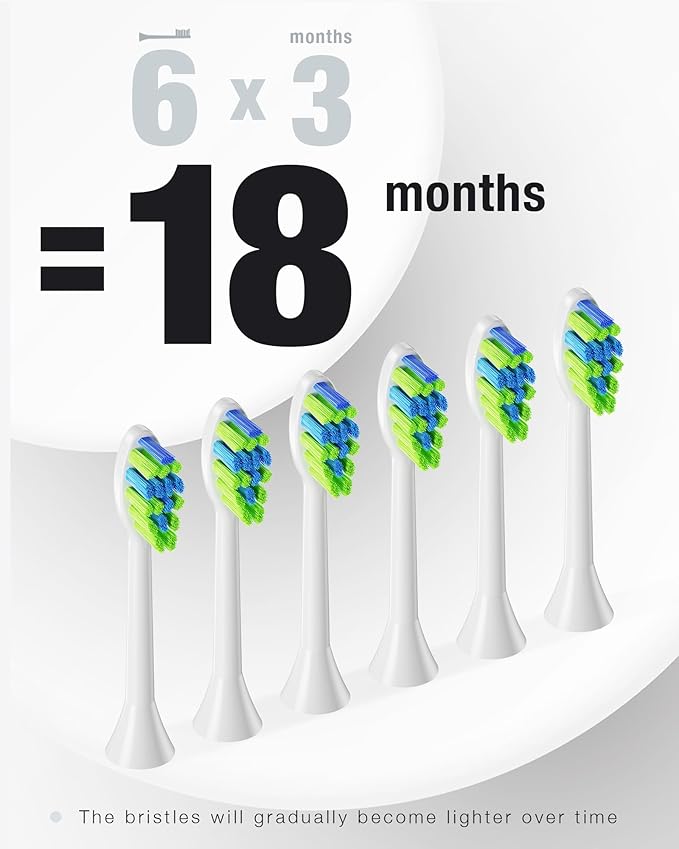 7AM2M Sonic Electric Toothbrush with 6 Brush Heads for Adults&ampKids One Charge for 120 Days Wireless Fast Charge 5 Modes 40000VPM Powered Toothbrush 2 Minutes Built in Smart Timer - Peacock Gr