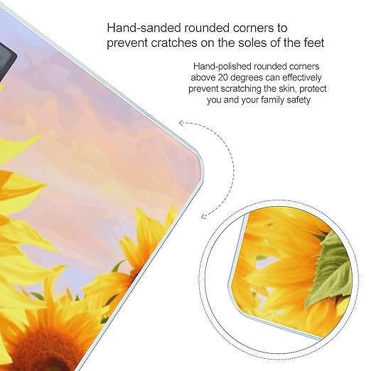 Beautiful Sunflower Bathroom ScaleHighly Accurate Digital Weighing Machine for People Bright LED Display Weight Scale for The Aldult Home Use