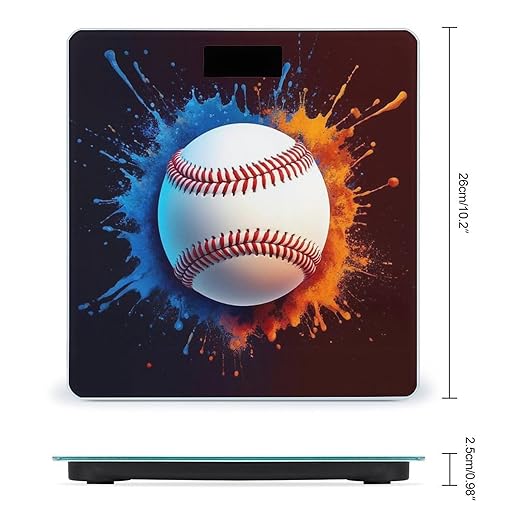 Women's Digital Bathroom Weighing Scale Automatic Switch Energy Saving Scale Smart Scale for Body Weight Paint Splash Ink Baseball