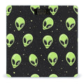Green Aliens Digital Bathroom Scale for Body Weight Lighted LCD Display Round Corner
