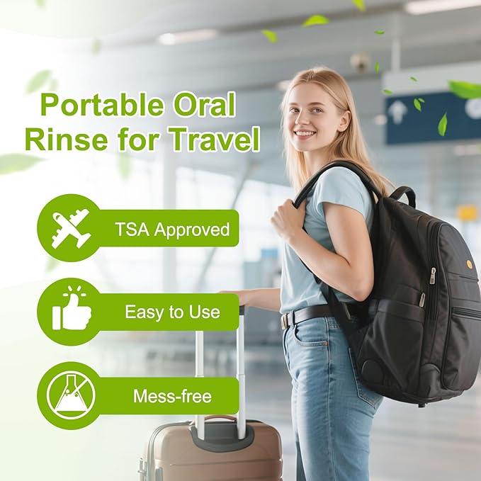 100 Pc Travel Size Mouthwash 1.2oz/35ml Mini Mouthwash Alcohol-Free Portable Oral Rinse for Travel Hotels On-The-Go (Mint)