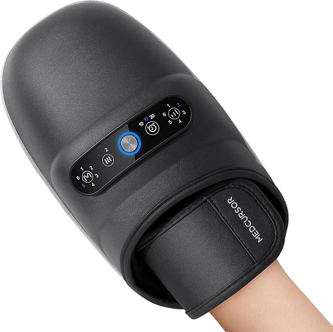 Medcursor Cordless Hand Massager - Hand Massager with Heat and Compression Hand Warmer with Acupressure Beads 6 Massage Modes 2 Heat Levels 3 Timers