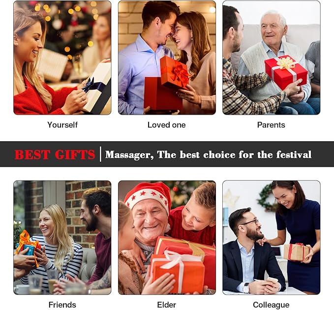 Shiatsu Neck and Back Massager with Heat Electric Deep Tissue 4D Kneading Massage Pillow for Shoulder Leg Body Muscle Pain Relief - Best Gifts for Women Men Mom Dad