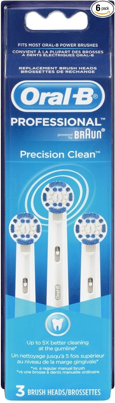 Oral B Precision Clean Electric Toothbrush Replacement Brush Heads - 3 ct (Pack of 2)