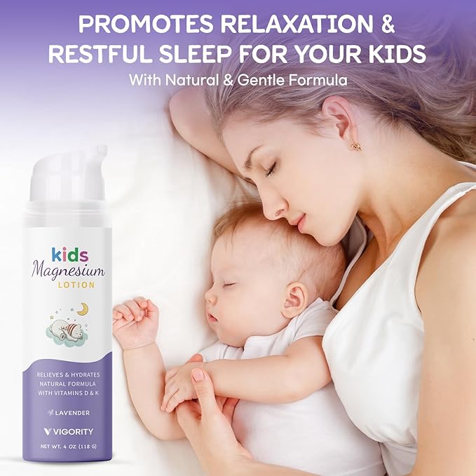 Day-to-Night Care Bundle for Kids: Vigority Tallow Sunscreen &amp Magnesium Sleep Lotion – Sun Protection and Nighttime Relaxation for Babies Toddlers and Kids