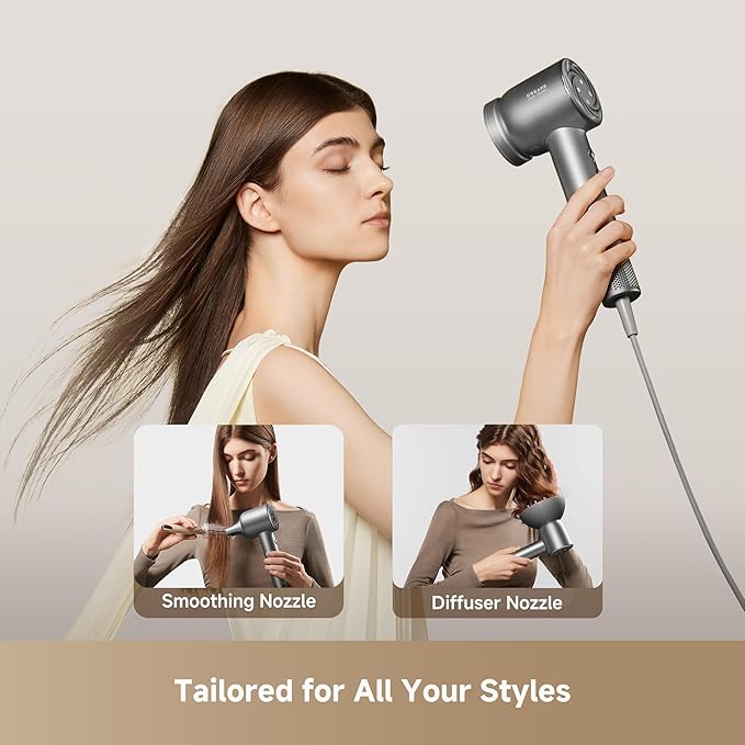 Dreame Glory Mix High-Speed Hair Dryer Dual Voltage 3 Magnetic Nozzles Perfume Infusion Customized Fragrant Drying NTC Control 300M Negative lons 110000RPM Motor 336g Lightweight Black