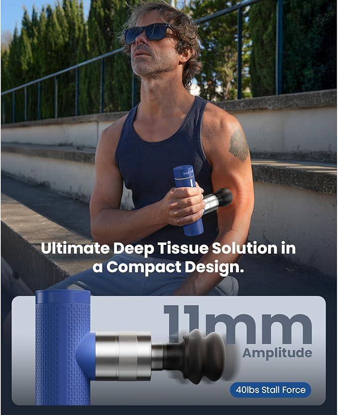 BOB AND BRAD Cordless Back Massager and A7 Pro Massage Gun with Heat and Cold Therapy