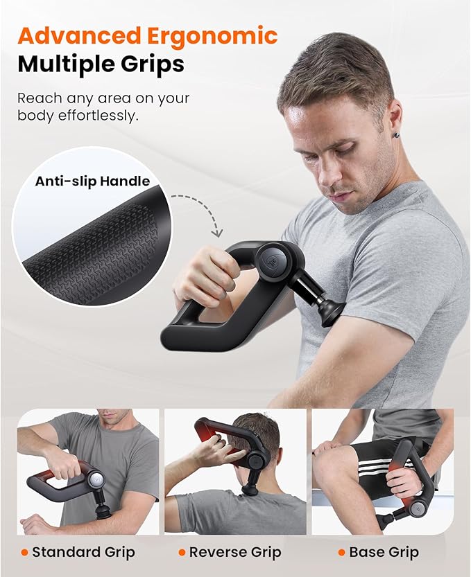 BOB AND BRAD D5 Pro Plus Massage Gun with Heat FSA-HSA Eligible 13mm Amplitude Deep Tissue Percussion Massage Gun with Max Power for Muscle Therapy Professional Muscle Massager