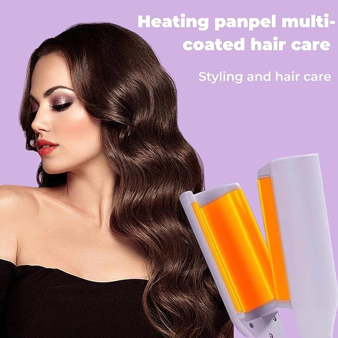 Hair Styling Tool with Negative Ionic Technology French Curls Iron Create Frizz-Free French Curls Effortlessly Curling Irons 15-Second Heat-Up (Pink)