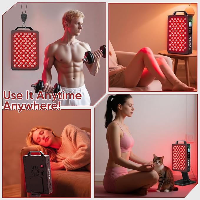 Red Light Therapy for Face and Body 630nm 660nm 810nm and 850nm Near Infrared Light Therapy Panel 70 Dual Chip LEDs High Power LED Light Therapy Device for Skin Care Sleep Pain Relief. M70