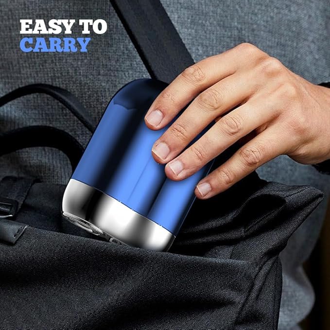 New Model Mini Dual-Head Electric Shaver for Men 2025 Upgraded Pocket Shaver USB Mini Shavers Washable Double Head Rechargeable Waterproof Compact for Travel (Silver)