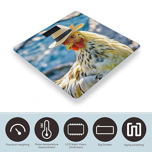 Chicken with Hat Smart Scale for Body Weight Accurate Bathroom Scale with LED Display Digital Weight Scales Weighing Machine High Precision Scales for Bath Home