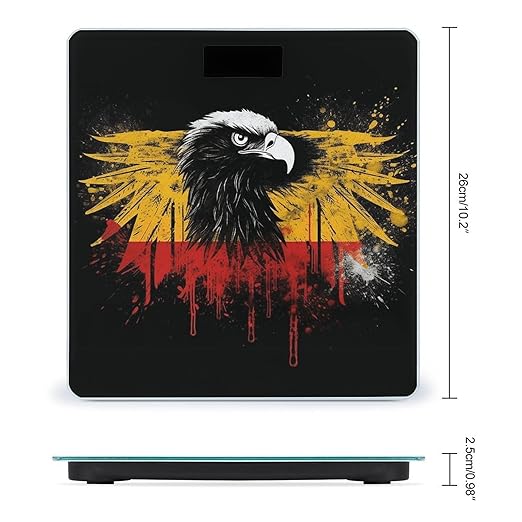 Digital Bathroom Scale for Body Weight Scale with Bright LCD Display High Accuracy Step-On Technology Auto On/Off Germany Flag Eagle Digital Scales 400 Lbs /180kg