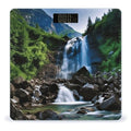 Scenic Mountain Waterfall Bathroom Scale Large LCD Backlight Display Digital Scale Rounded Corners Body Scales Automatic Power On/Off Bathroom Scales for Home Bedrooms