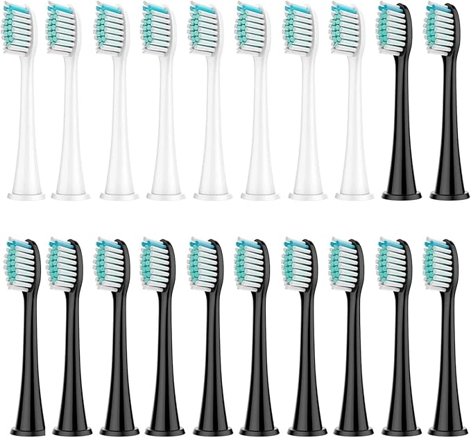 Compatible for Philips Sonicare 8Pcs Replacement Brush Heads - DiamondClean HX3/HX6/HX9 Series HX6064(8 White 12 Black)