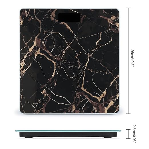 Black Gold Marble Bathroom Scale Ultra-Bright Liquid Crystal Screen Weight Scale Accurate Bathroom Body Scales for Body Weight Bathroom Pet Home Bedroom Gift-Giving