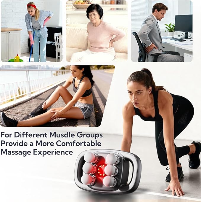 6-Head Massage Gun Deep Tissue Back Massager Electric Handheld Massager 2026 New Model for Back Shoulders Legs Muscle Pain Relief Ideal Gifts for Women Men Mom and Dad