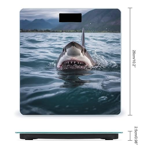 Shark in The Lake Scale for Body Weight Highly Accurate Digital Bathroom Scale Sturdy Tempered Glass Weighing Scales with LCD Display Fashion Body Fat Smart Scales 400lb
