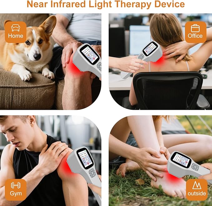 Upgrade Red Light Therapy Device for Pain Relief 10x650nm 5x808nm 5x905nm 5x980nm Portable Infrared Light Therapy Wand Handheld Therapy Machine for Human and Pets Relief of Joints Muscle and Body Pain