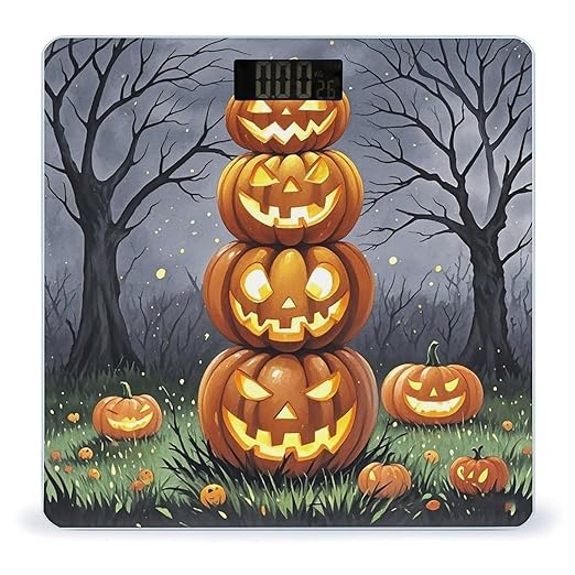 Pumpkin Pumpkin Pumpkin Bathroom Scale for Body Weight Bathroom Weighing Scales with Back Lit LED Display Sturdy Tempered Glass Body Weight Bathroom Scale 400lb Weighing