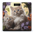 Cat Flowers Bathroom Scale Ultra-Bright Liquid Crystal Screen Weight Scale Accurate Bathroom Body Scales for Body Weight Bathroom Pet Home Bedroom Gift-Giving