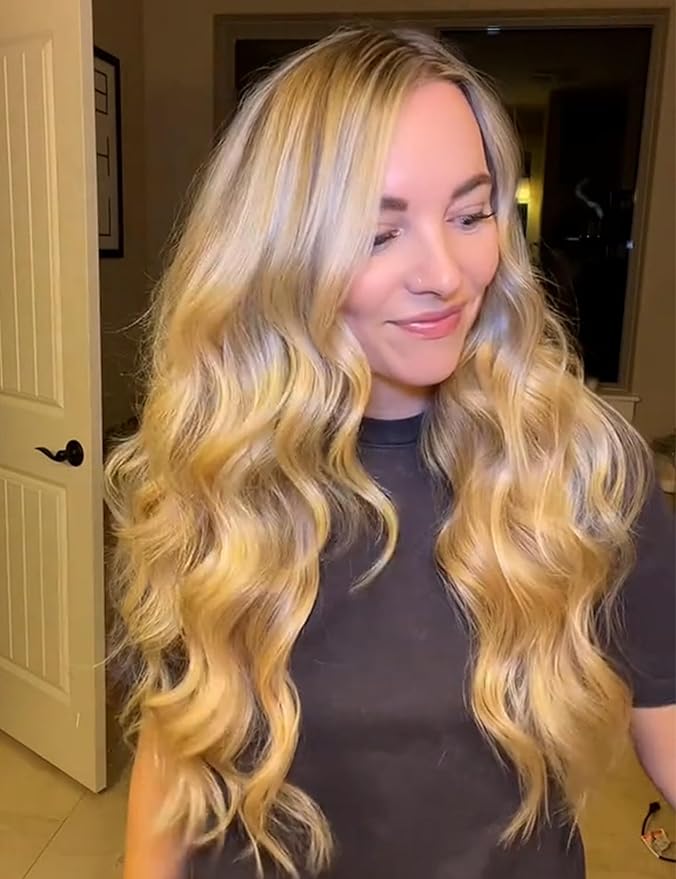Lanvier 1 Inch Extra Long Hair Curling Iron with Ceramic Tourmaline Barrel Professional Hair Curler up to 450°F with Dual Voltage for Worldwild Use Hair Waving Style Tool for Girls&ampWomen–Black