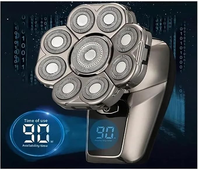 Mens Electric Head Hair Shaver Cordless Rechargeable Rotary Shaver For Bald Head &amp Skull Wet/Dry Waterproof Head Razor For Hair Cutting Ultimate Grooming Tool