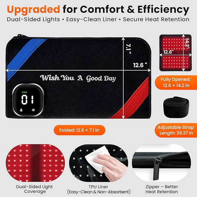Red Light Therapy for Hands &amp Wrists Cordless Dual-Hand Infrared Therapy Muff with 80 Dual-Wavelength LED Beads (660nm &amp 850nm) 5 Therapy Modes 3000mAh Battery for Full-Coverage Pain Relief