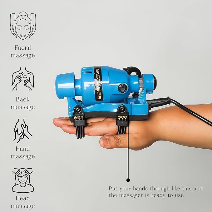 HOMORA Powerful Double-Speed Full Body Massager – Electric Handheld Deep Tissue Massager with Floating Action for Pain Relief Relaxation &amp Recovery – Full Body Vibration Therapy Machine (Blue)