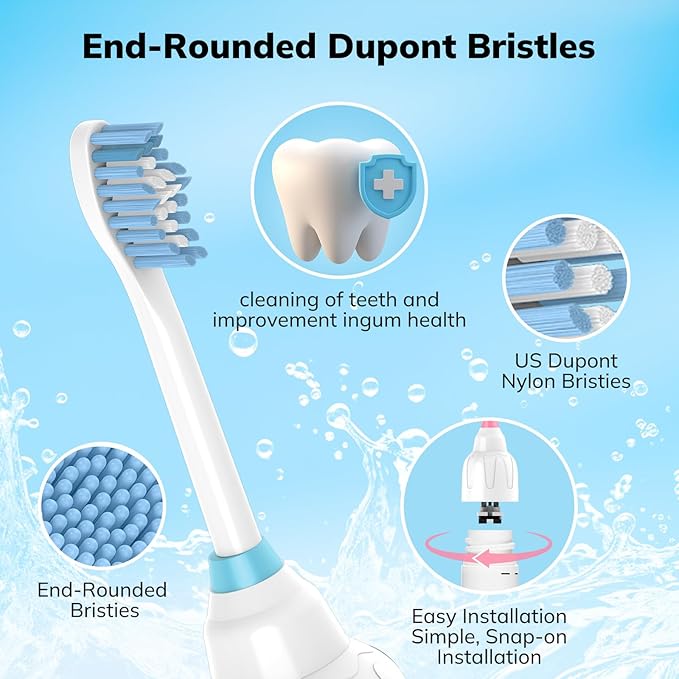 Replacement Toothbrush Heads for Philips Sonicare E-Series Essence Xtreme Elite Advance and CleanCare Screw-On Toothbrush Handles6 Pack Soft Dupont Bristles Electric Toothbrush Replacement Heads