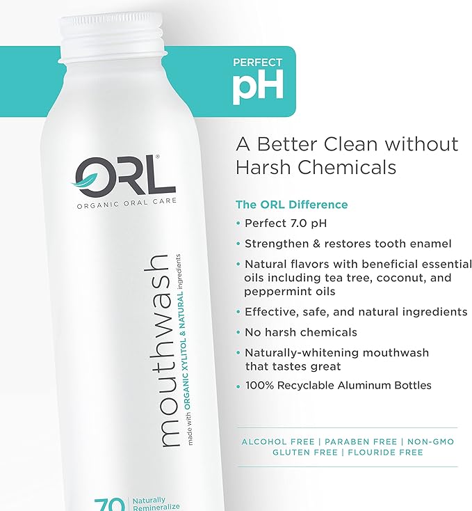 ORL Natural &amp Organic Mouthwash Uniquely Formulated to Clean Your Mouth Whiten Your Teeth Strengthen Tooth Enamel