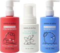 Dabble &amp Dollop USA Bundle 3-in-1 Natural Bubble Bath Body Wash &amp Shampoo for Kids Paraben &amp Sulfate Free Vegan Tear-Free Strawberry Vanilla &amp Blueberry (Set of 3)