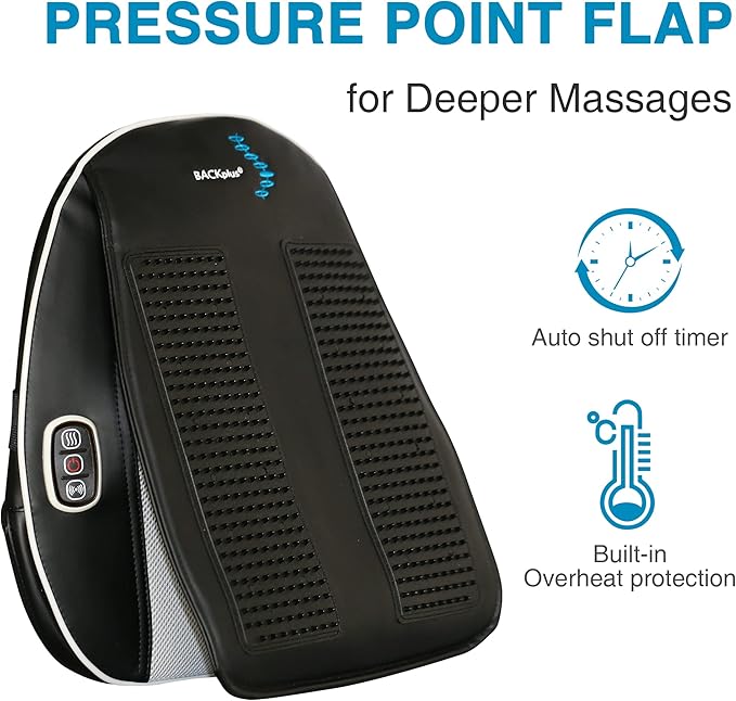 Shiatsu Massage Pad with Heat - Deep Kneading Back &amp Neck Massager Cushion for Pain Relief - Transform Any Chair into a Personal Massage Therapist