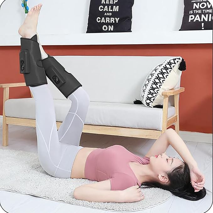 Leg Massager 3 Gears Adjustable Calf Ankle Wraps Massager Constant Temperature Hot Compress Lightweight Design and Soft and Comfortable for Feet Legs Muscle Relaxation
