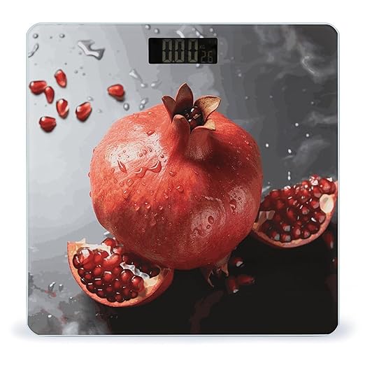 Pomegranate Weight Scale Digital Electronic Scales Bathroom Scale Larg LCD Backlight Display High Precision MeasurementsTempered Glass