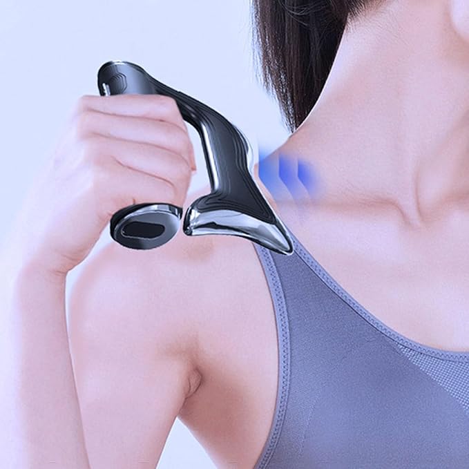 NICHOY Electric Fascia MassagerGuasha Scraper MuscleRelaxing Release PressureElectric Face Gun Micro Current MassageMuscle Relaxation Stimulator(B)