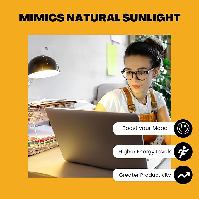 Norb Everyday Sun Soft Full Spectrum Wellness Light Bulb 2-Pack – Natural Daylight LED Sunlight-Mimicking Technology for Energy &amp Mood 9W 4000K A19 Supports Sleep/Wake Cycles