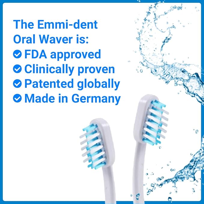 Emmi-dent Metallic/Professional 2-Pin Bristle-Head Attachments - Electric Toothbrush Replacement Heads. Cleans with Ultrasound Waves (Wave 4 Pack)