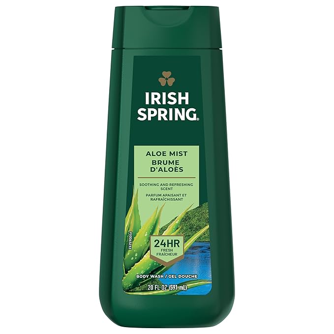 Irish Spring Men's Body Wash Shower Gel Aloe Mist 20 Oz 4 Pack