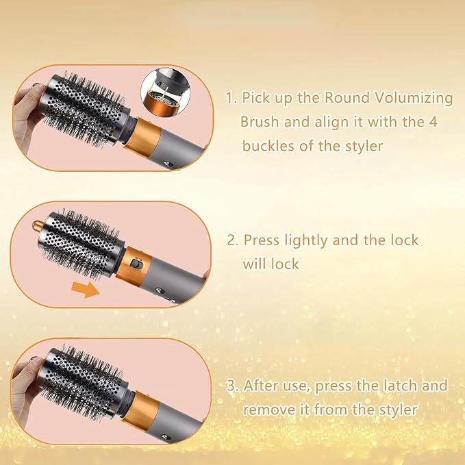 Upgraded Large Round Volumizing Brush for Dyson for Airwrap HS01 HS05 for Airwrap Accessories for Limp Flat Hair