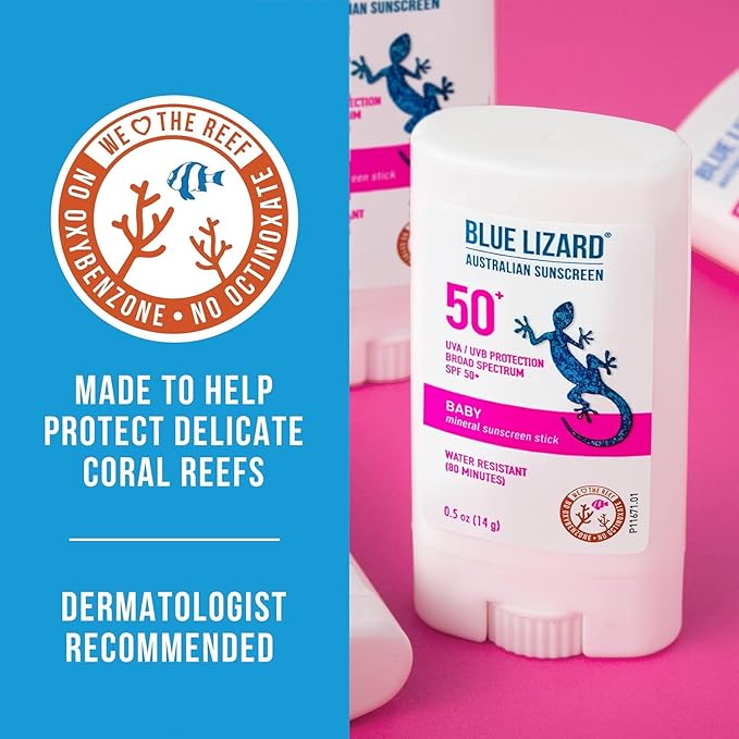 Blue Lizard Spf#50+ Baby Stick Australian Sunscreen 0.5 Ounce (Pack of 6)