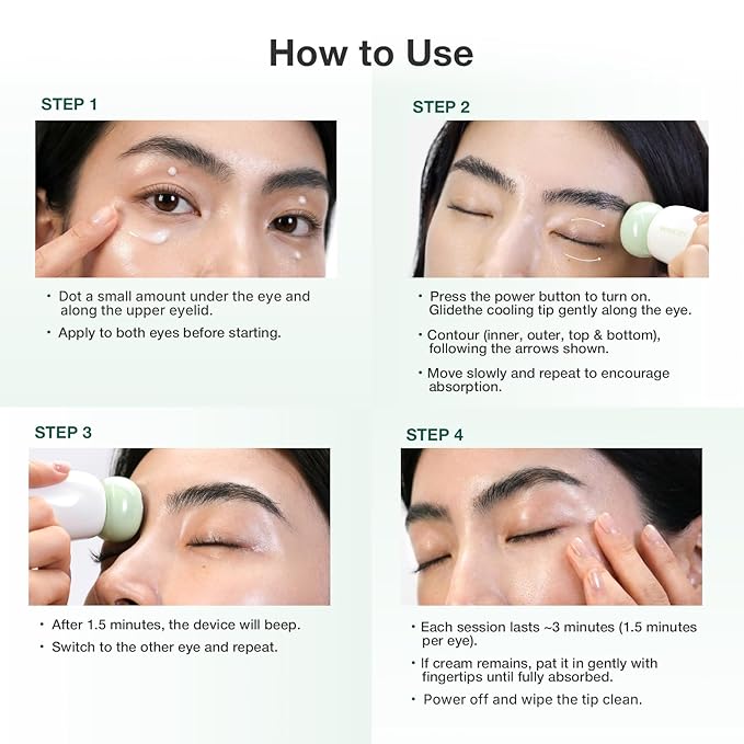 SKNBODY CryoReset™ Cooling Eye Wand – Cryotherapy Massager with SonicTap™ Vibration Depuffing Tool for Dark Circles &amp Puffiness Portable Rechargeable Eye Massage Device
