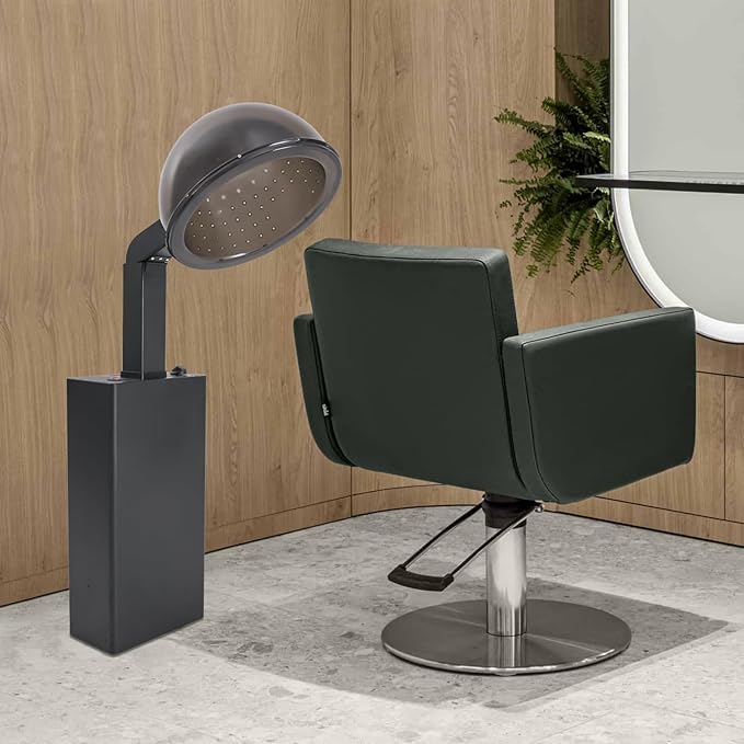 Hooded Conditioning Hair Dryer 1200W Standing Salon Professional Hooded Portable Hair Dryer 60 Minute Timer 3 Adjustable Temperature Angle Adjustable Downdraft Hood US Plug