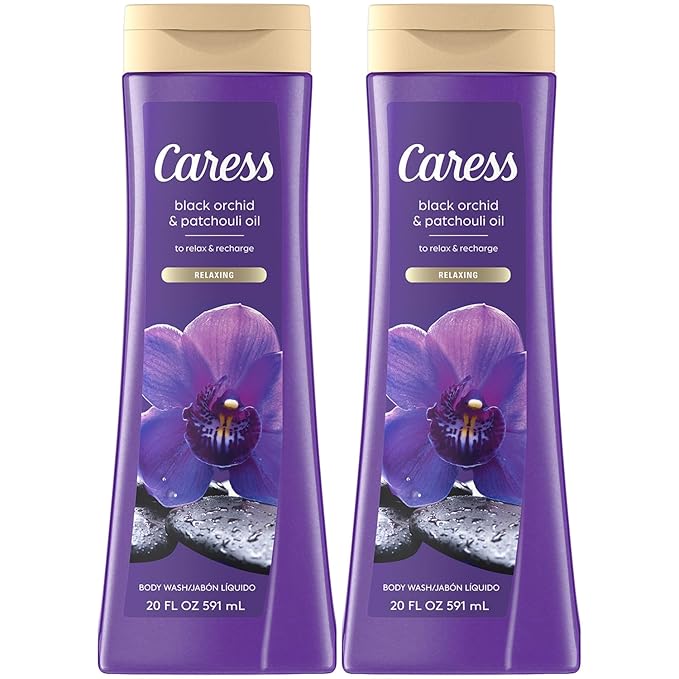Caress Body Wash Black Orchid &amp Patchouli Oil To Relax and Recharge Relaxing Fragrant Body Soap 20 fl oz (Pack of 2)